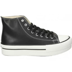 Botas Victoria Plataforma Piel Negro Mujer