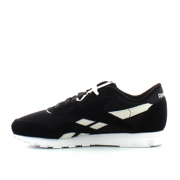 Reebok Classic Zapatillas Reebok Cl Nylon Fbt Negro Blanco Mujer - Imagen 3