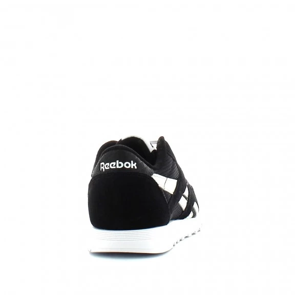 Reebok Classic Zapatillas Reebok Cl Nylon Fbt Negro Blanco Mujer - Imagen 4