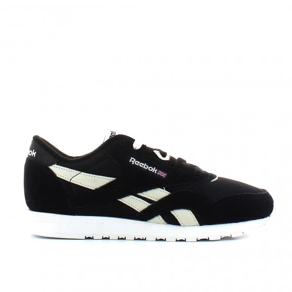 Reebok Classic Zapatillas Reebok Cl Nylon Fbt Negro Blanco Mujer